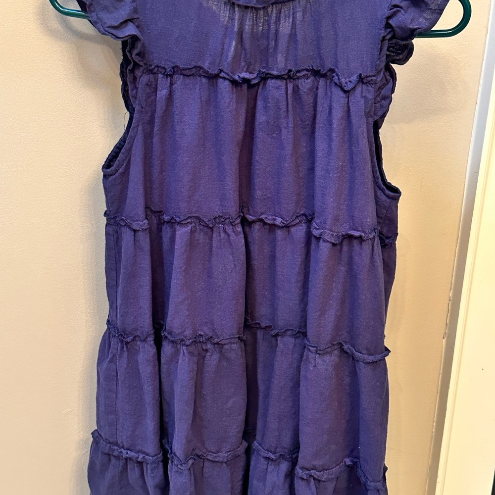 Altar'd State Navy Blue Tiered Mini Dress Ruffle Smocked Boho MEDIUM